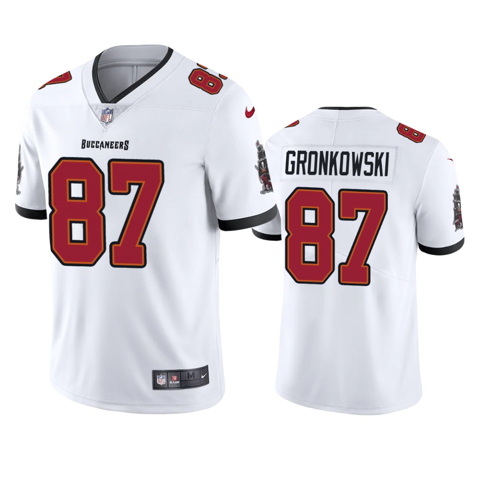 Tampa Bay Buccaneers Men Nike NFL 87 Rob Gronkowski White Vapor Limited Jersey